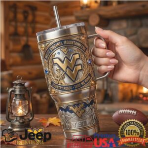 West Virginia Mountaineers NCAA 3D Luxury Embossed 40oz Travel Tumbler