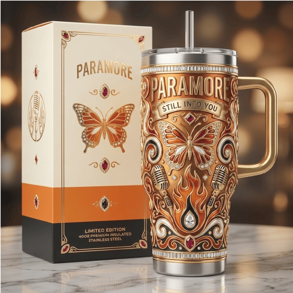 Paramore Still Into You Butterfly 40oz Insulated Travel Tumbler Paramore Still Into You Butterfly 40oz Insulated Travel Tumbler