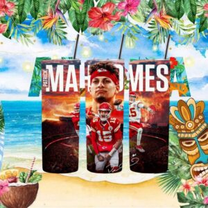 Patrick Mahomes KC Football Legend Tribute Tumbler Wrap