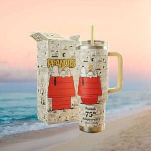 Peanuts 75th Anniversary Snoopy & Woodstock Comic Strip Tumbler with Box