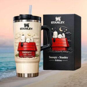 Peanuts Snoopy 75th Anniversary 1950 2025 3D Relief Stanley Tumbler