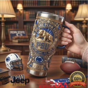 Penn State Nittany Lions NCAA 3D Jeweled Luxury 40oz Tumbler with Handle
