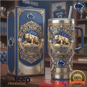 Penn State Nittany Lions NCAA 3D Jeweled Luxury 40oz Tumbler with Handle
