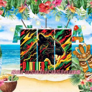 Penrith Panthers Abstract Neon Lightning Art 20oz Tumbler Design