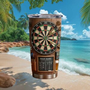 Personalized Darts Game Scoreboard 3D Illusion Pub Theme Custom Tumbler