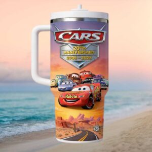 Personalized Disney Cars 20th Anniversary 2006 2026 Tumbler with Handle