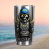 Custom Baseball Stitch Engraved Insulated Tumbler with Baseball Charm Custom Baseball Stitch Engraved Insulated Tumbler with Baseball Charm