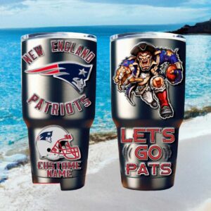 Personalized New England Patriots Tumbler Custom Name Let's Go Pats NFL Cup (3)