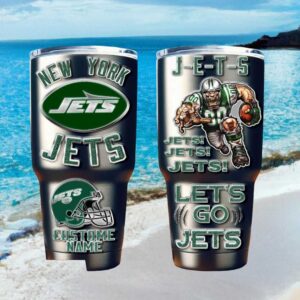 Personalized New York Jets Tumbler Custom Name NFL Football Warrior Cup