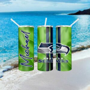 Personalized Seattle Seahawks Michael Name Custom Neon Green Tumbler