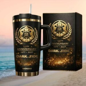 Personalized Star Wars Darth Vader Dark Side 50th Anniversary Gold & Black Tumbler