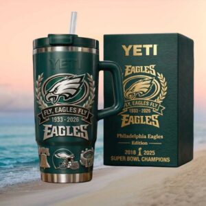 Philadelphia Eagles Super Bowl Champions Anniversary Edition Green Tumbler