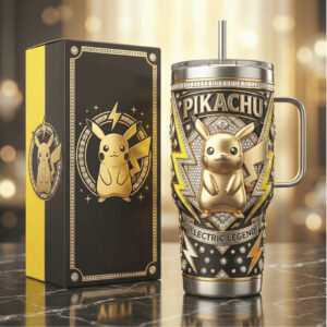 Pikachu “Electric Legend” Diamond Edition 3D Sculpted Pokemon Tumbler