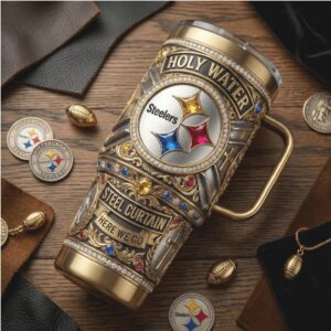 Pittsburgh Steelers “Holy Water” Steel Curtain Gold Edition Tumbler
