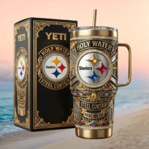 Pittsburgh Steelers Holy Water Steel Curtain NFL Fan 40oz Tumbler