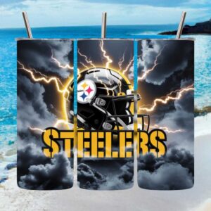 Pittsburgh Steelers Lightning Strike Storm NFL Tumbler Wrap