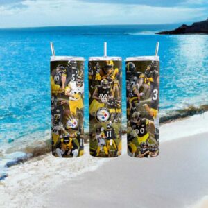 Pittsburgh Steelers Player Collage NFL Football Tumbler Wrap