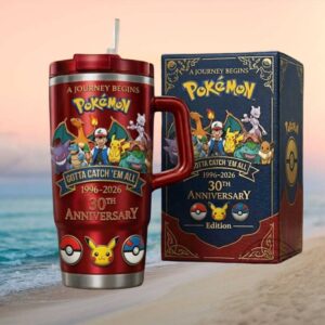 Pokémon 30th Anniversary 1996 2026 Gotta Catch 'Em All 40oz Tumbler