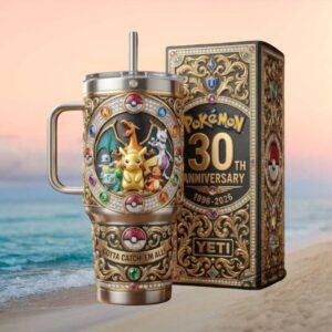 Pokémon 30th Anniversary “Gotta Catch 'Em All” Luxury Gold 40oz Tumbler