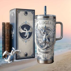 Pokemon Lugia Guardian of the Tides Legendary Psychic Silver Tumbler