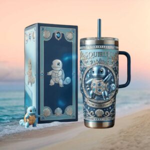 Pokemon Squirtle Flow With Power Water Type Blue Shell Tumbler