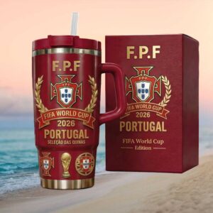 Portugal F.P.F. FIFA World Cup 2026 Official Logo Insulated Travel Tumbler