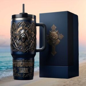 Powerwolf Blood of the Saints Heavy Metal Wolf Knight 3D Relief Tumbler