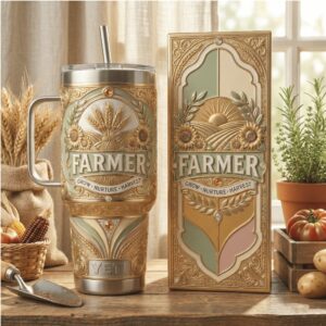 Proud Farmer “Grow Nurture Harvest” Golden Harvest 40oz Tumbler