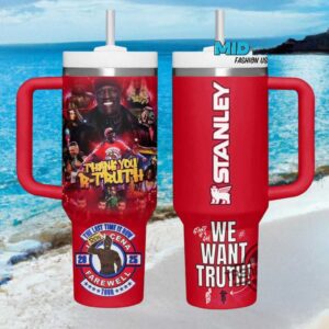 R Truth Thank You Farewell Tour 2025 WWE Fan Tribute 40oz Stanley Style Tumbler Red