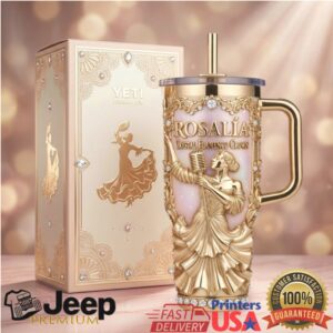Rosalía “Crystal Flamenco Crown” Limited Edition 3D Gold Embossed Tumbler