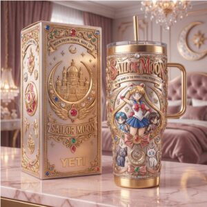 Sailor Moon Crystal Castle Luxury 40oz Sculpted Tumbler with Handle