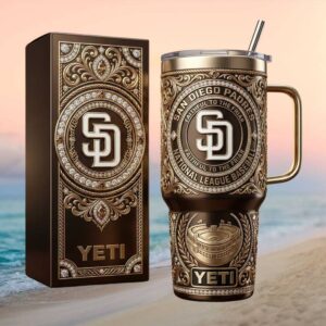 San Diego Padres Deluxe 40oz Tumbler Faithful to the Friar Brown & Gold