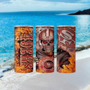 San Francisco 49ers Flaming Skull Helmet Badass Sports Shirt