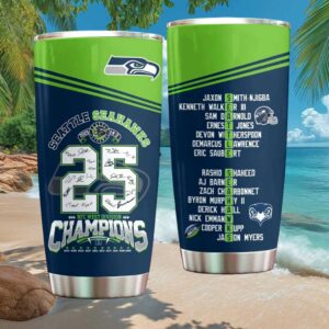 Seattle Seahawks NFC West Division Champions 2025 Player Roster Tumbler