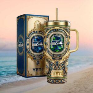 Seattle Seahawks NFL Super Bowl Champions 2025 Commemorative YETI Style Tumbler