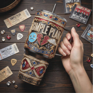 Simple Plan “Welcome To My Life” Est. 1999 Jewel Encrusted Band Tumbler