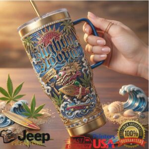 Slightly Stoopid Summer Tour Custom 3D Embossed Gold Tumbler