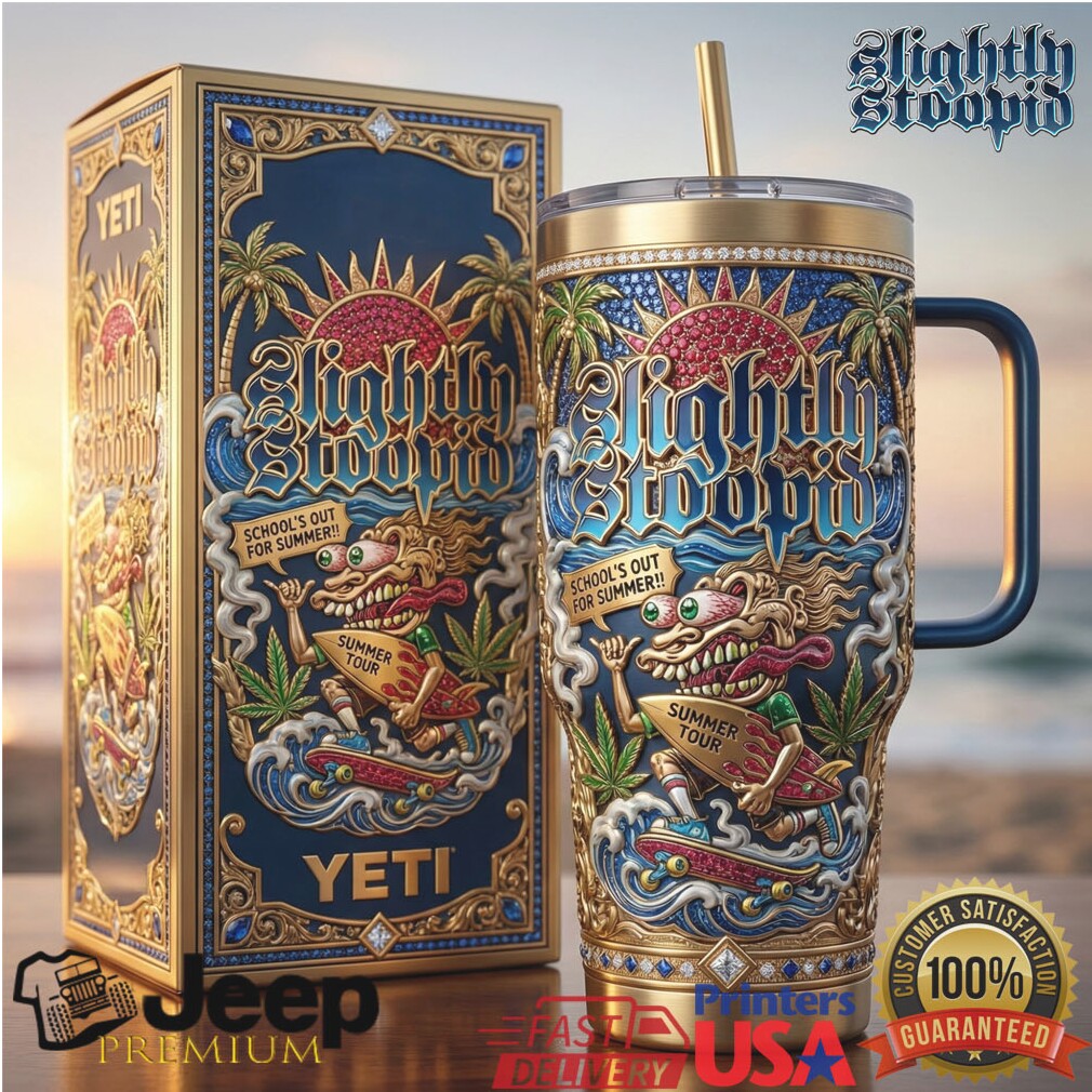 Slightly Stoopid Summer Tour Custom 3D Embossed Gold Tumbler Slightly Stoopid Summer Tour Custom 3D Embossed Gold Tumbler