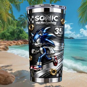 Sonic the Hedgehog 35th Anniversary 3D Metallic Effect Tumbler