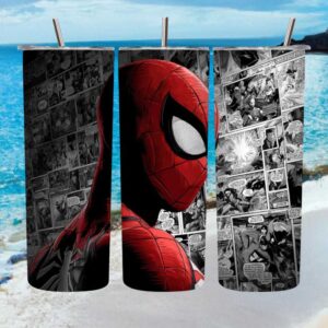 Spider Man Comic Panels Tumbler Wrap Retro Superhero Art