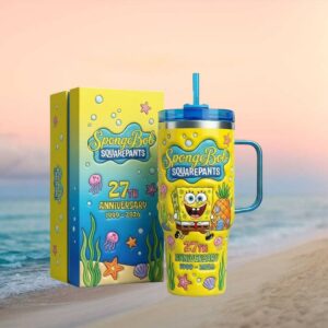 SpongeBob SquarePants 27th Anniversary 1999 2026 3D Embossed Tumbler