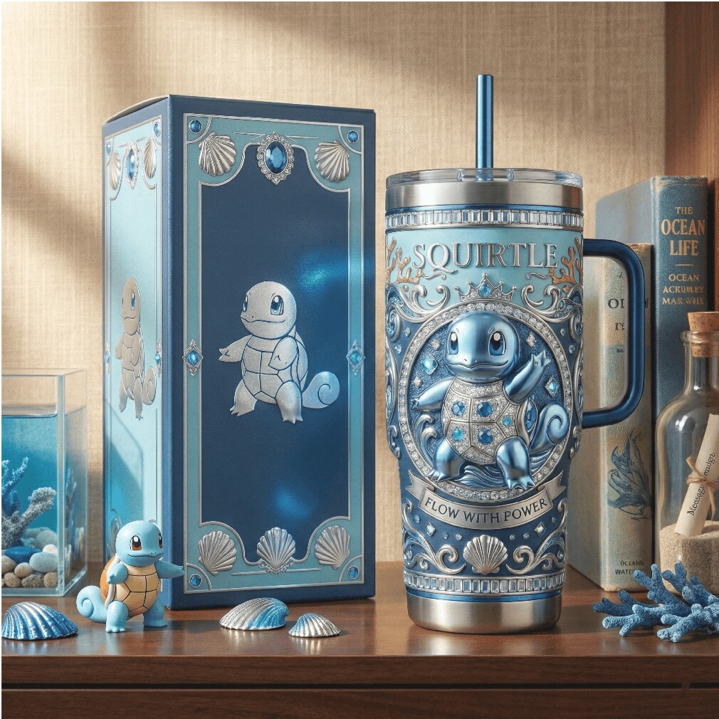 Squirtle Pokemon Flow With Power 40oz Embossed Insulated Tumbler Squirtle Pokemon Flow With Power 40oz Embossed Insulated Tumbler