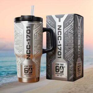 Star Trek 60th Anniversary NCC 1701 3D Embossed Metallic Tumbler