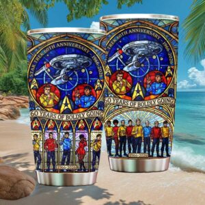 Star Trek 60th Anniversary Stained Glass 1966 2026 Commemorative Tumbler