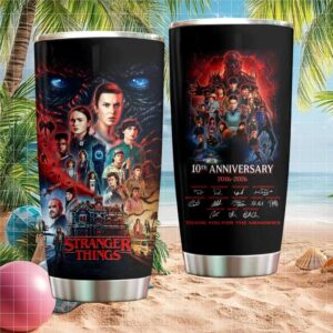 Stranger Things 10th Anniversary 2016 2026 Signature Cast Tumbler