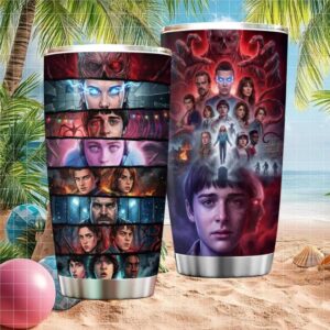Stranger Things Hawkins Heroes & Vecna Collage Stainless STumblerl Tumbler