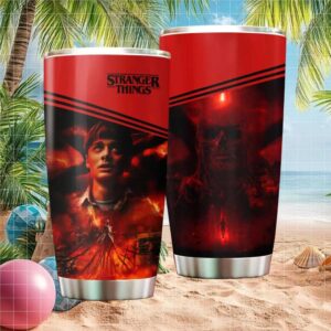 Stranger Things Will Byers and Vecna Red Vision Upside Down Stainless STumblerl Tumbler