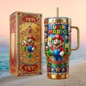 Super Mario 40th Anniversary Limited Edition Gold & Jewel Inlaid Tumbler
