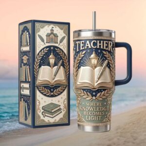 Teacher “Where Knowledge Becomes Light” Luxury Tumbler Academic Gift Set