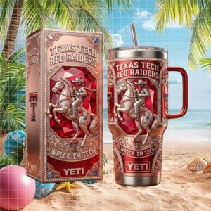 Texas Tech Red Raiders Luxury Mascot Edition Jeweled Stainless Steel Tumbler